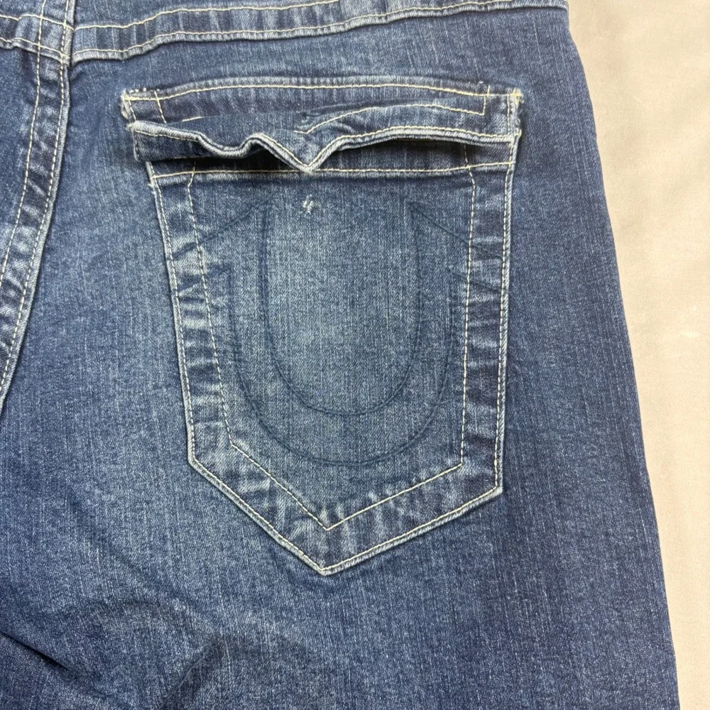 True Religion Geno Relaxed Slim Jeans Mens 38 Blue Denim Flap Pocket Y2K Street
